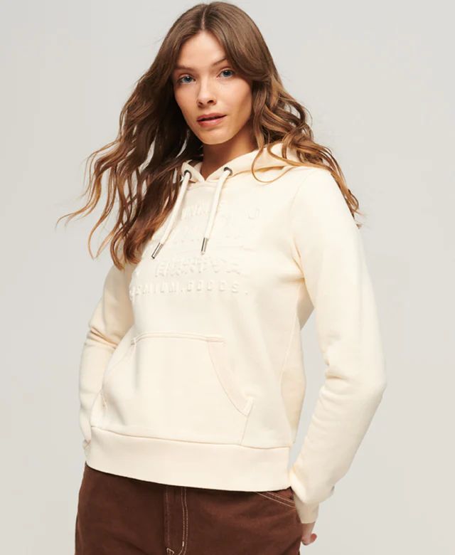 

Худи женское Superdry W2011962A белое 10 UK, Белый, W2011962A
