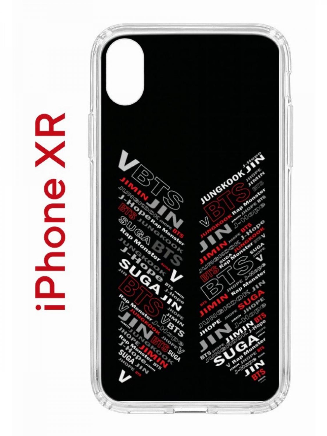 Чехол на iPhone XR с принтом Kruche Print BTS, бампер с защитой камеры