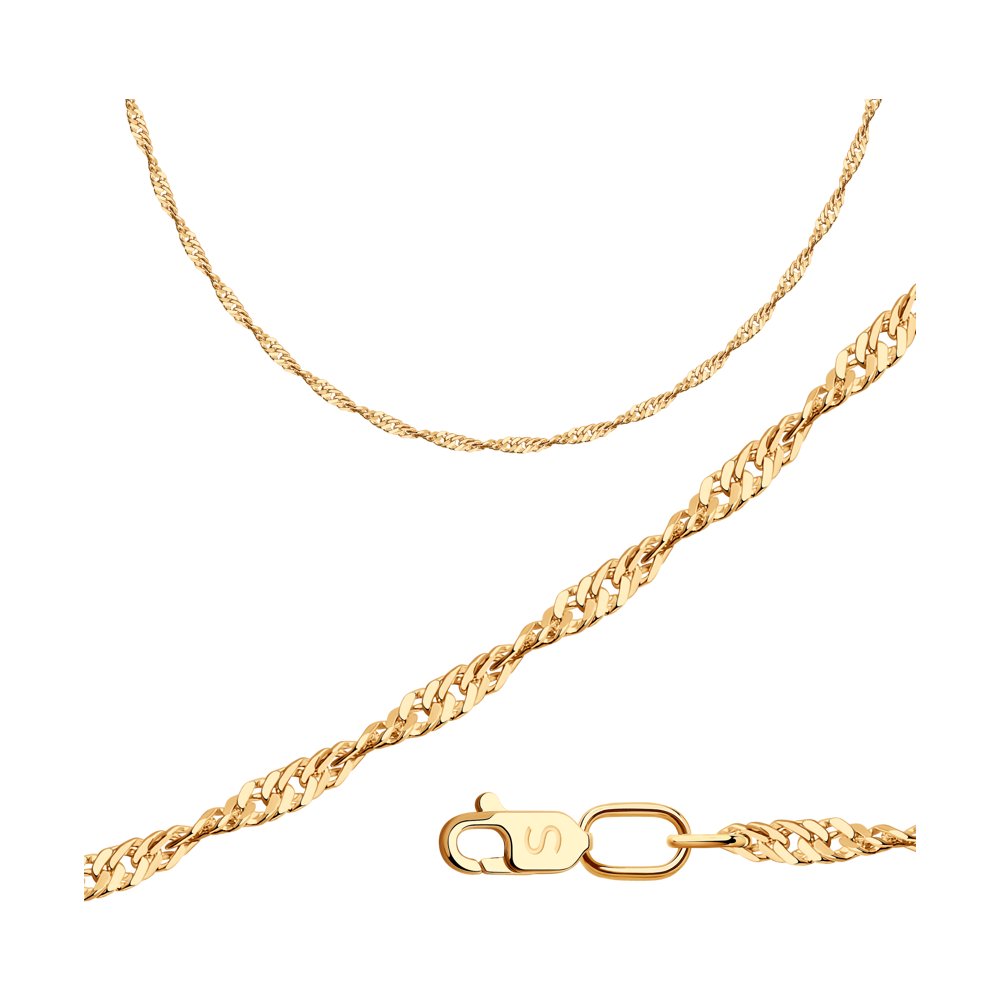 

Цепочка из красного золота 40 см SOKOLOV 581060402, 581060402