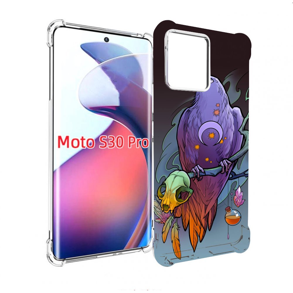 

Чехол MyPads фиолетовый ворон на ветке для Motorola Moto S30 Pro, Прозрачный, Tocco