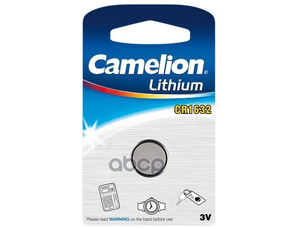 cr1632 батарейка varta electronics lithium 1 шт Батарейка Литиевая Camelion Lithium Таблетка 3v Упаковка 1 Шт. Cr1632-Bp1 Camelion арт. CR