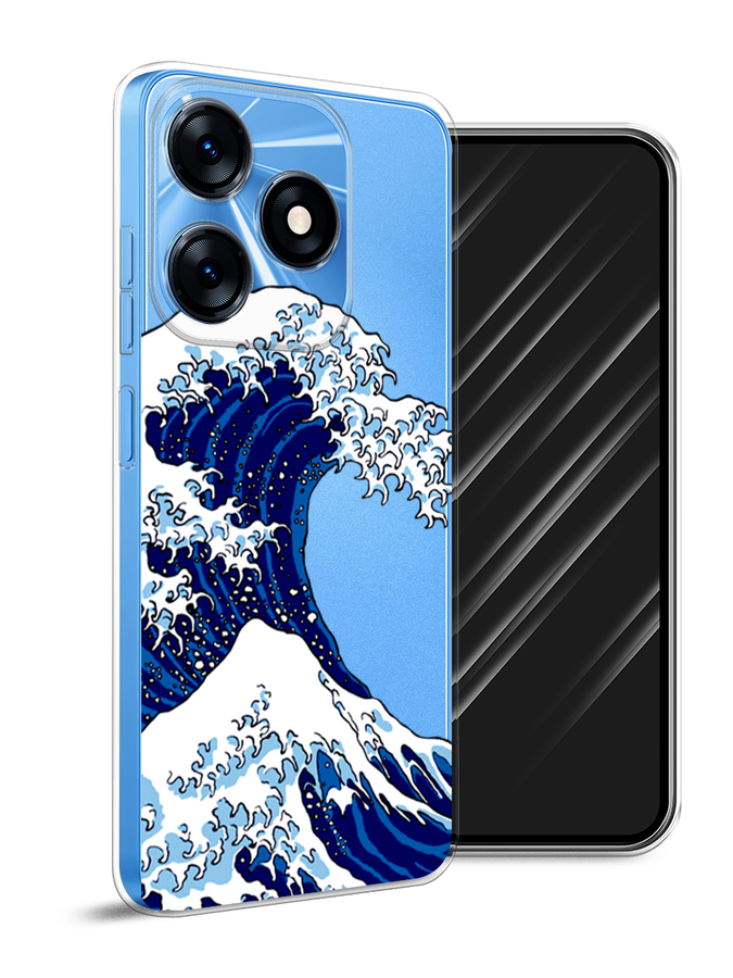 

Чехол Awog на Tecno Spark 10 "Волна в Канагаве", Синий;белый, 303550-4