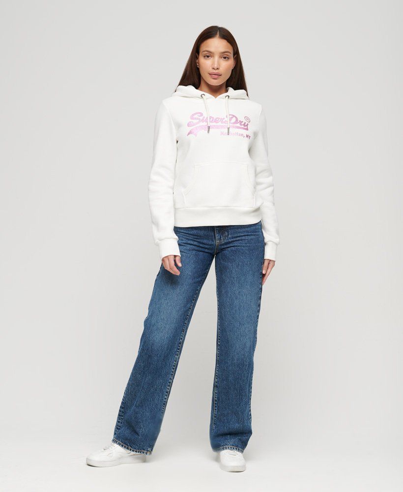

Худи женское Superdry W2011959A белое 6 UK, Белый, W2011959A