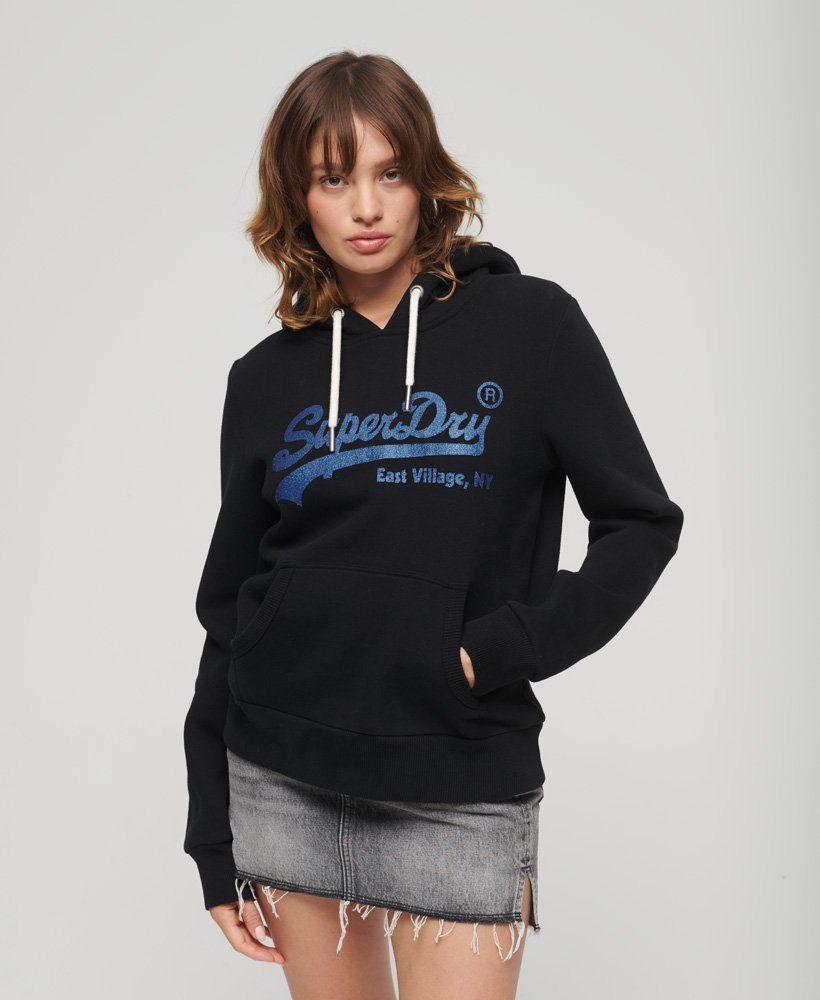 

Худи женское Superdry W2011959A черное 8 UK, Черный, W2011959A