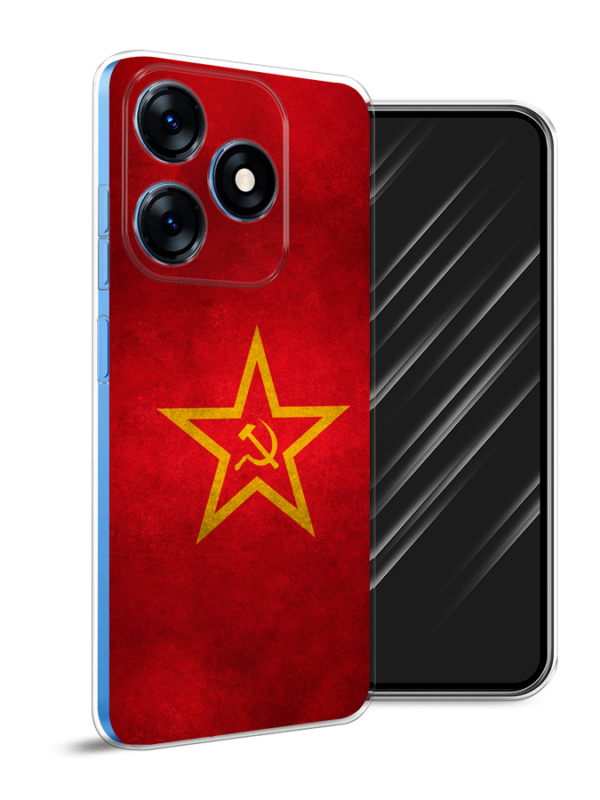 

Чехол Awog на Tecno Spark 10 "Красное знамя", Желтый;красный, 303550-10