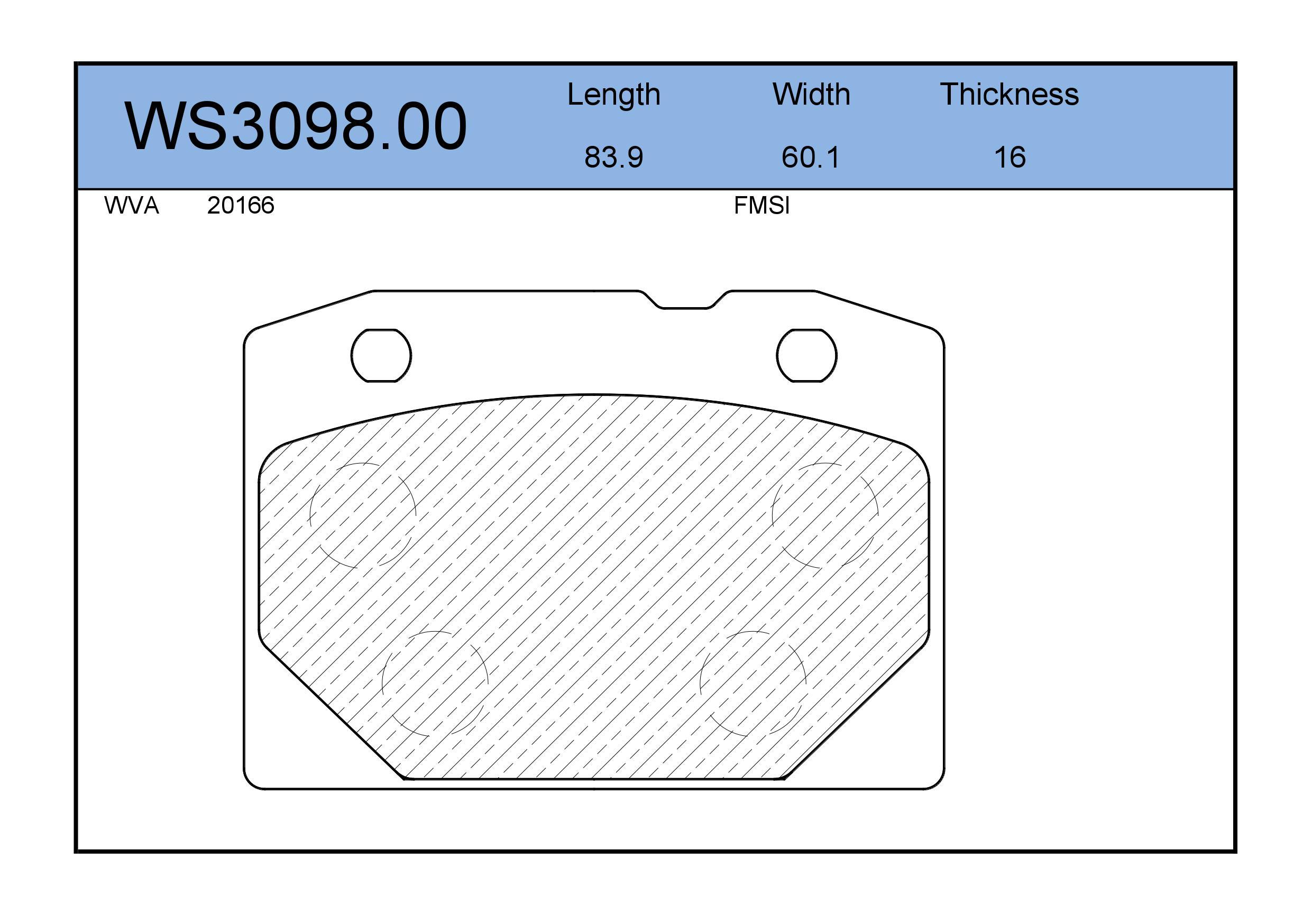 

Комплект тормозных колодок JEENICE ws309800