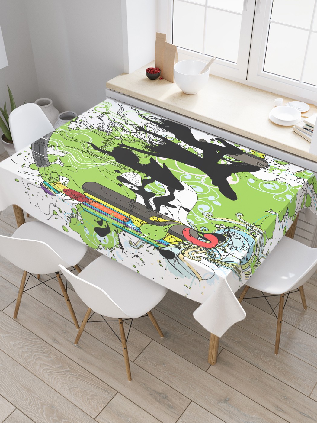 

Скатерть прямоугольная JoyArty "Прыжки на сцене" из оксфорда, 120x145 см, Зеленый, Прыжки на сцене