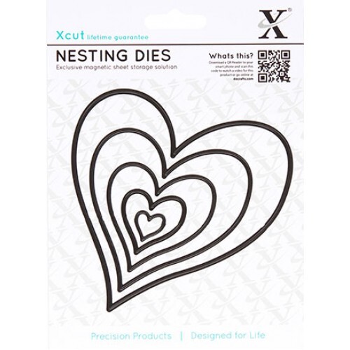 фото Штампы для скрапбукинга xcut, металлические формы для вырубки сердечки фигурные, 5 шт.