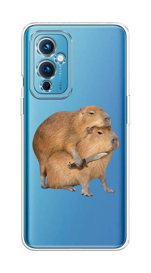 

Чехол на OnePlus 9 LE2110 "Капибара с ножом", Бежевый, 152750-1