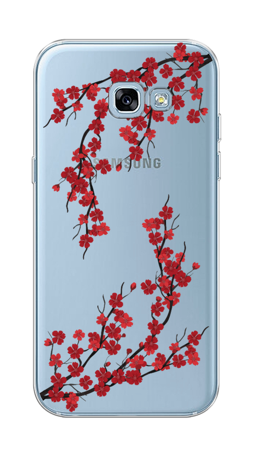 

Чехол на Samsung Galaxy A5 2017 "Красная сакура", Красный;черный, 20650-2