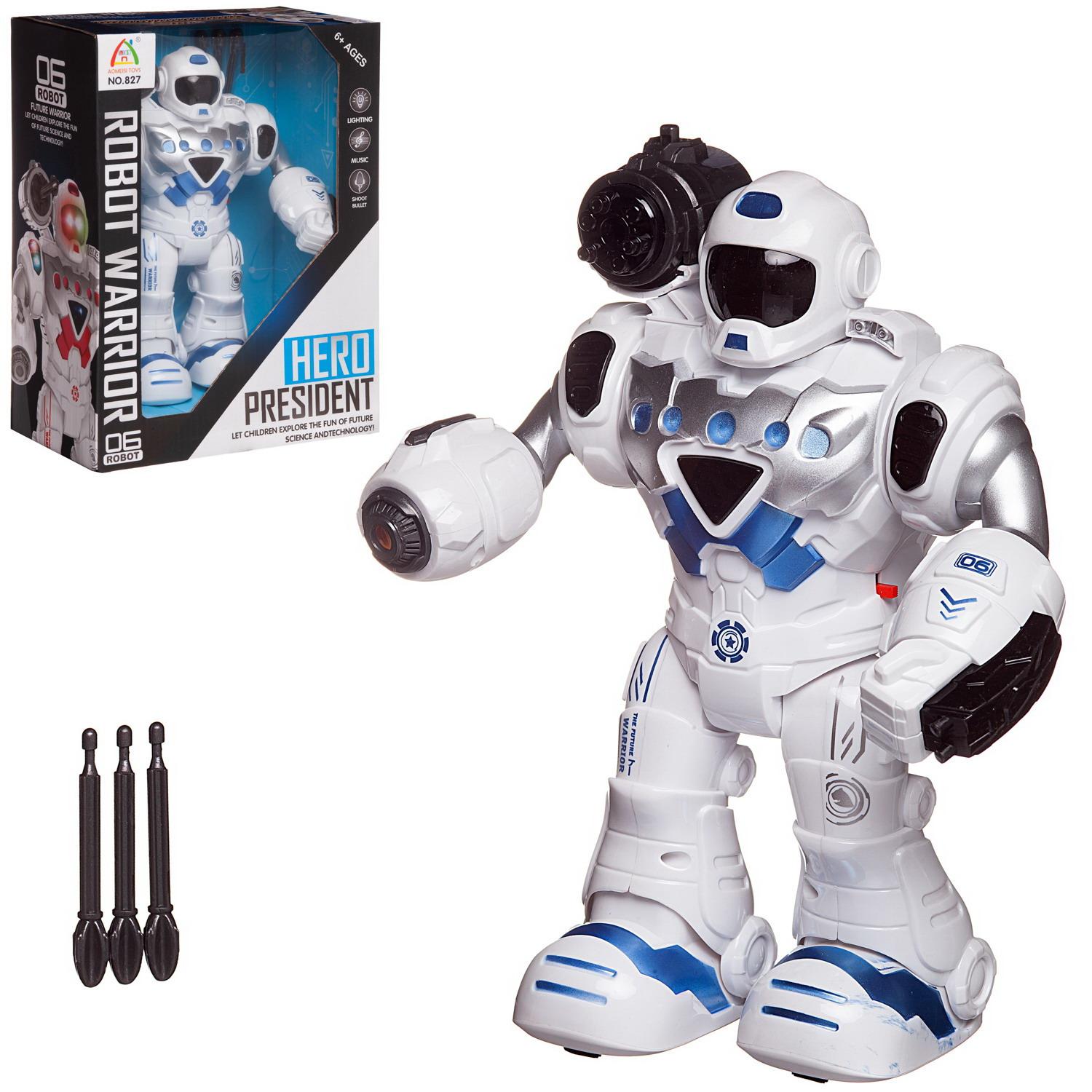 Робот Junfa Герой, электромеханический свет, звук WB-02424/бело-голубой