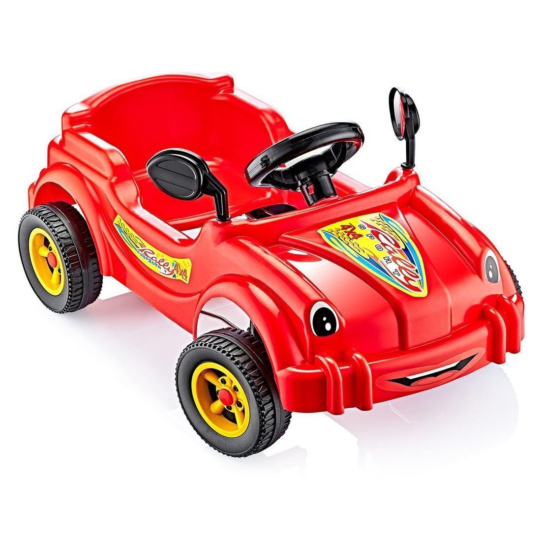 Машина педальная Cool Riders, с клаксоном, красная педальная машина pilsan happy herby красный