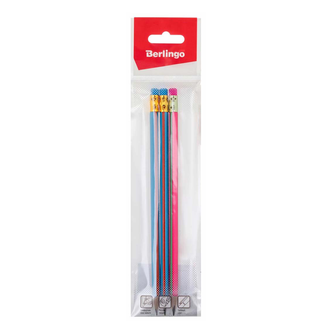 

Карандаши чернографитные Berlingo Fuze HB 2,2 мм 3 шт BP00865