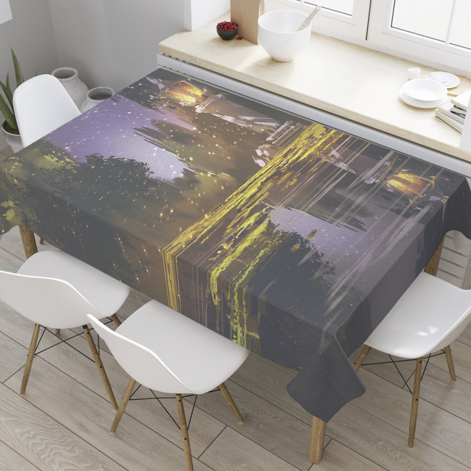 

Скатерть прямоугольная JoyArty "Космический город" из оксфорда, 120x145 см, Коричневый, Космический город