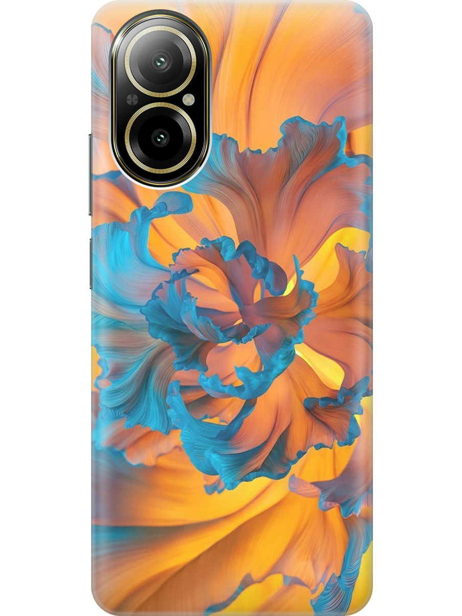 

Силиконовый чехол на Realme C67 с рисунком "Желто-голубой цветок", Голубой;желтый, 20012142