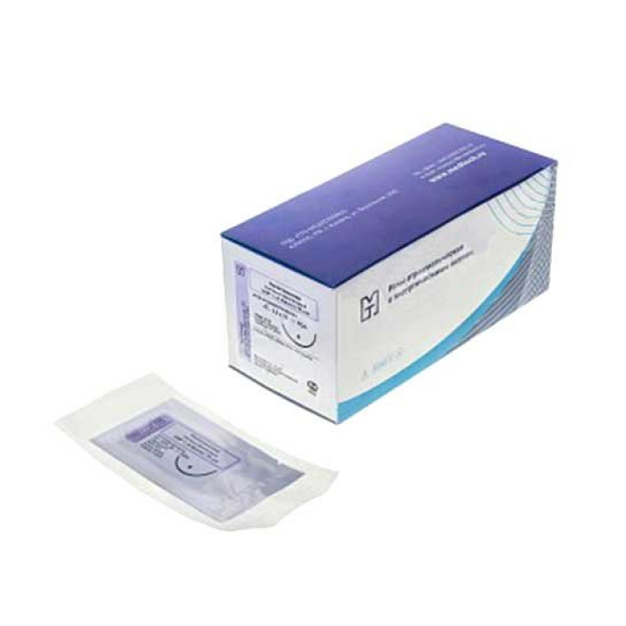 

Иглы атравматические с нитями Медтехника Полигликолид, MР 1,5, USP 4-0, 75см, 20 шт в уп