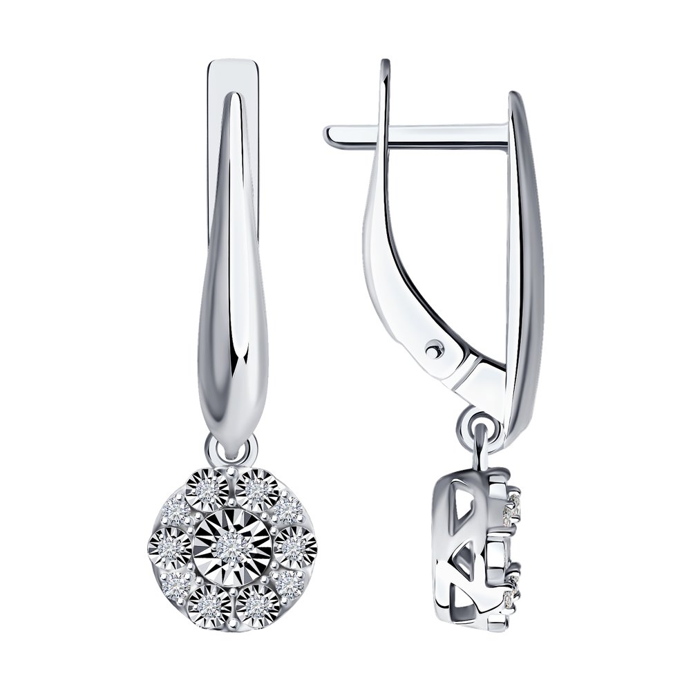 

Серьги подвески из белого золота с бриллиантом Diamant 52-221-01315-1, 52-221-01315-1