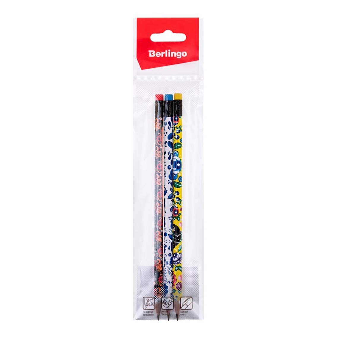 

Карандаши чернографитные Berlingo Traditional HB 2,2 мм 3 шт BP00875
