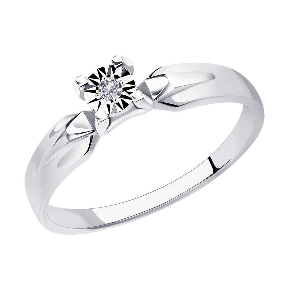 

Кольцо помолвочное из белого золота с бриллиантом р. , Diamant 52-210-01465-1, 52-210-01465-1