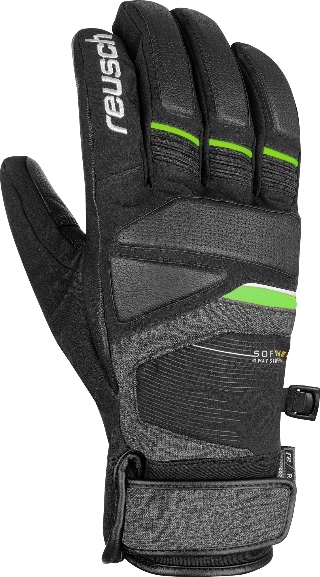 Перчатки Горнолыжные Reusch Storm R-Tex Xt Black/Black Melange/Neon Green (Дюйм:9,5)