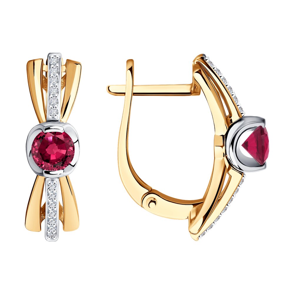 

Серьги из белого золота/красного золота с бриллиантом/рубином Diamant 51-220-01502-2, 51-220-01502-2