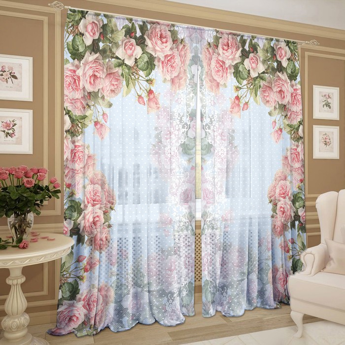 

Тюль ТероПром вуаль цвет Голубой 147x267 см, 7510940