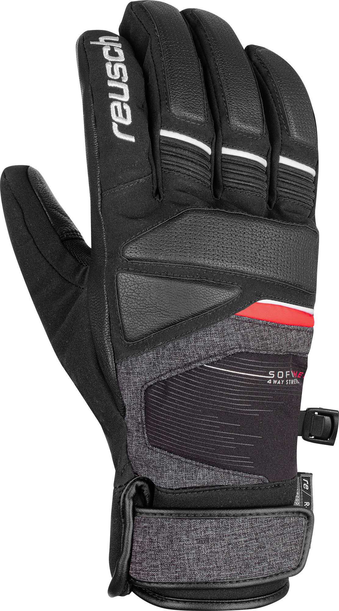 Перчатки Горнолыжные Reusch Storm R-Tex Xt Black/Black Melange/Fire Red (Inch (Дюйм):9)