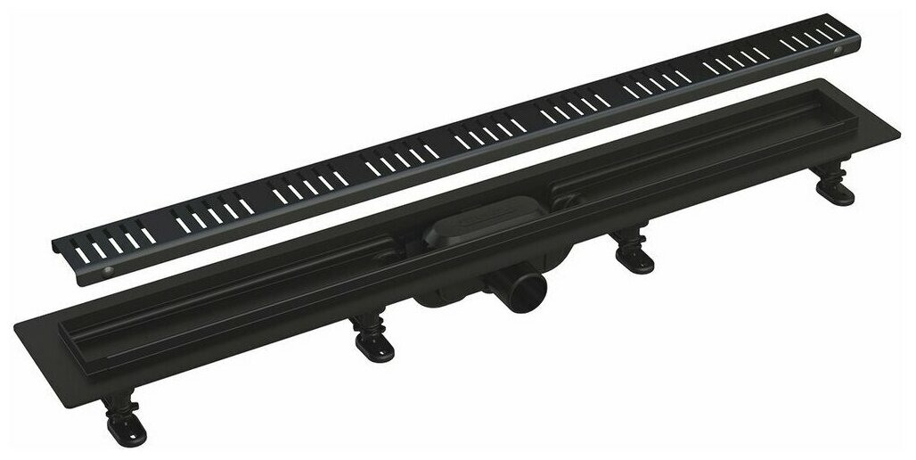 Водоотводящий желоб Alcaplast APZ10BLACK 550 с решеткой, матовый Apz10black-550 черный