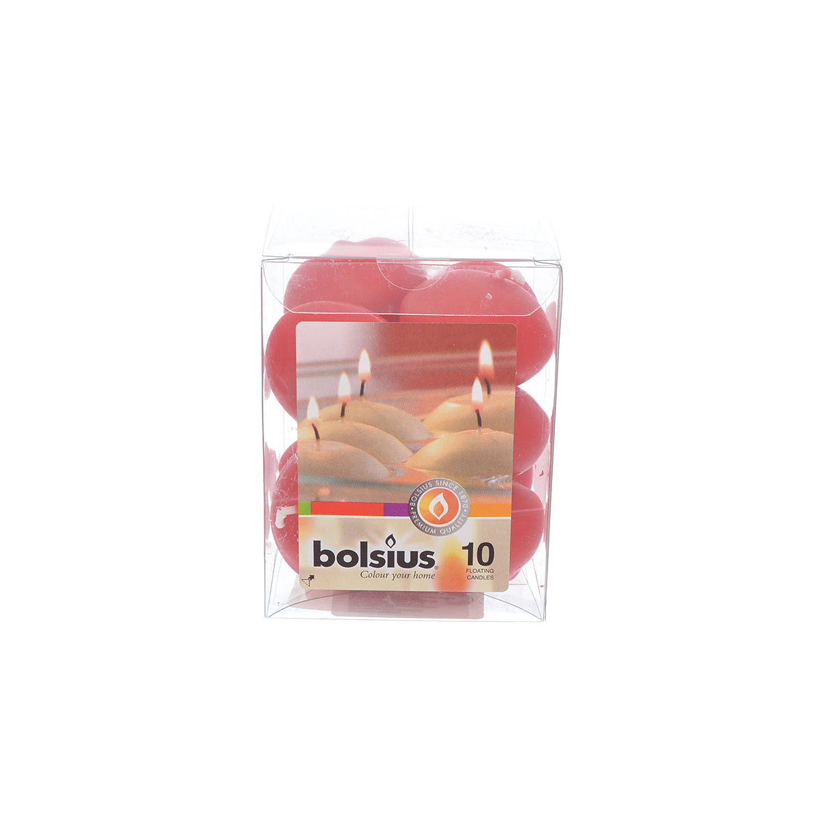 

Свечи плавающие Bolsius Classic (10 шт) красные - время горения 5 часов