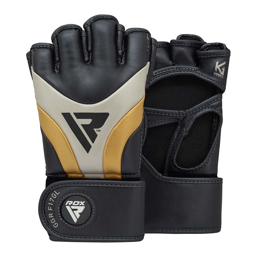 фото Перчатки мма rdx t17 aura grappling gloves искусственная кожа черный l