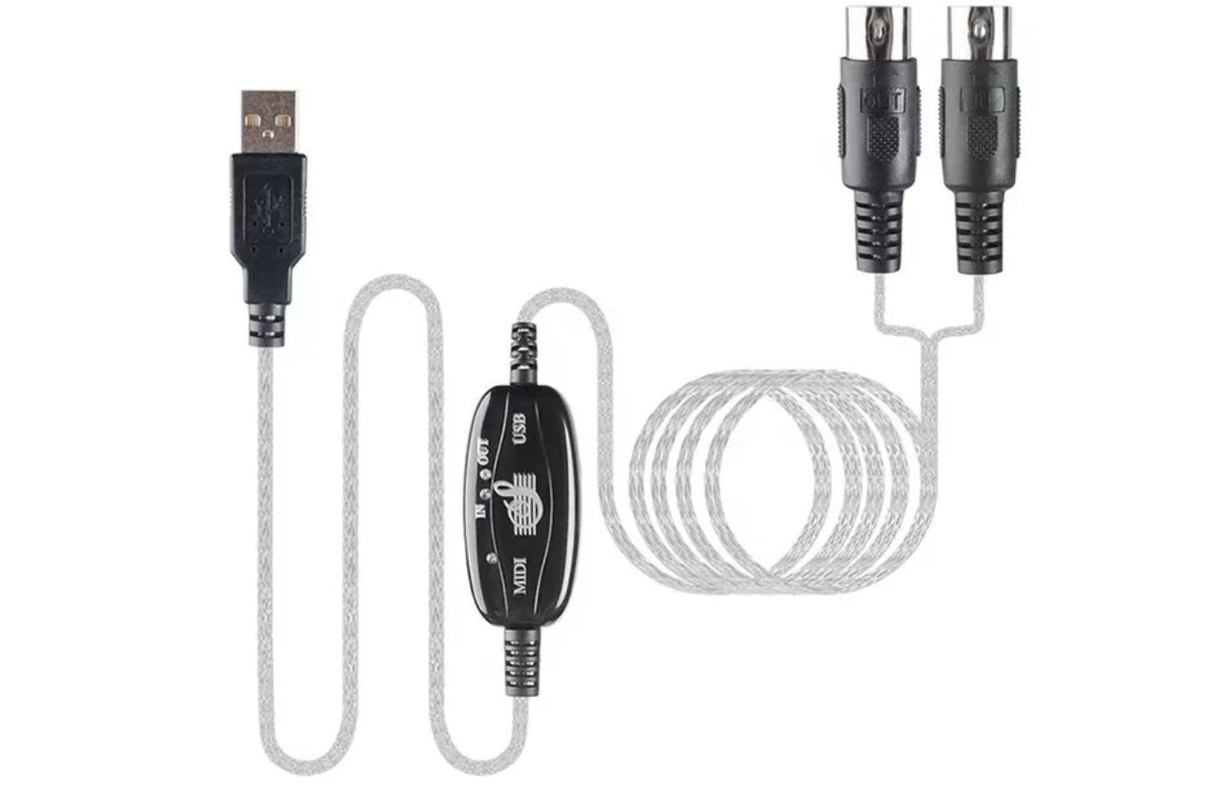 

Кабель NoBrand USB-MIDI USB 1.7м (Кабель MIDI-USB), Серебристый, MIDI-USB