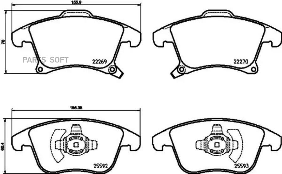 

Тормозные колодки brembo передние p24173