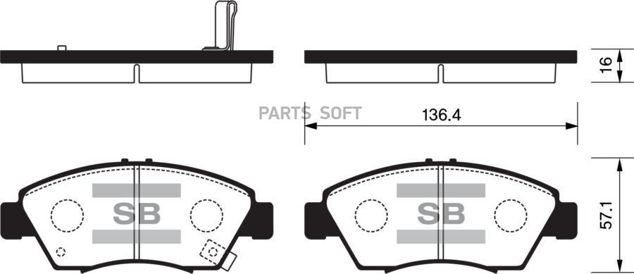 

Тормозные колодки Sangsin brake SP1221