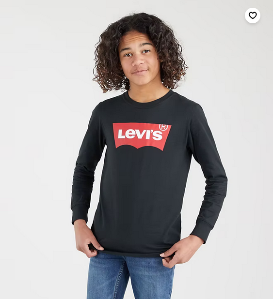 Футболка Levi’s Kids для мальчиков, черная-023, размер EU 16A, RU 176, 9E8646