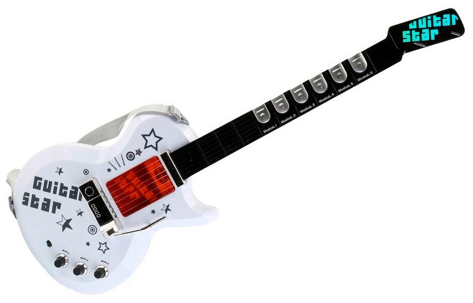 Гитара Abtoys электрическая+микрофон, со звуковыми и световыми эффектами D-00083 интерактивный робот abtoys металлический со звуковыми эффектами