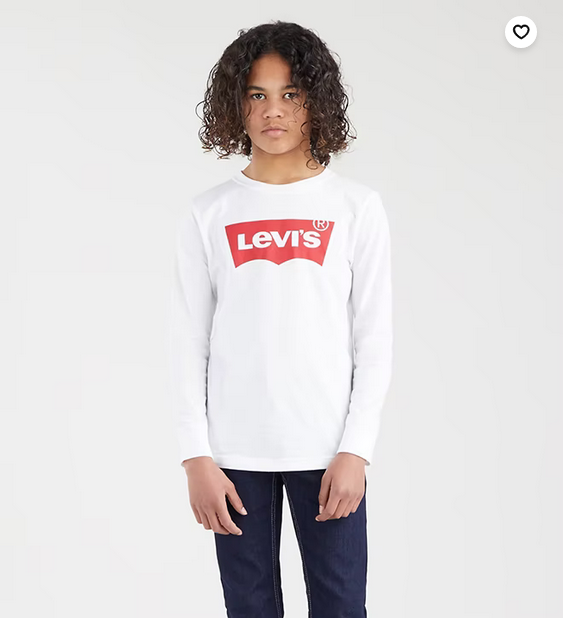 Футболка Levi’s Kids для мальчиков, белая-001, размер EU 16A, RU 176, 9E8646