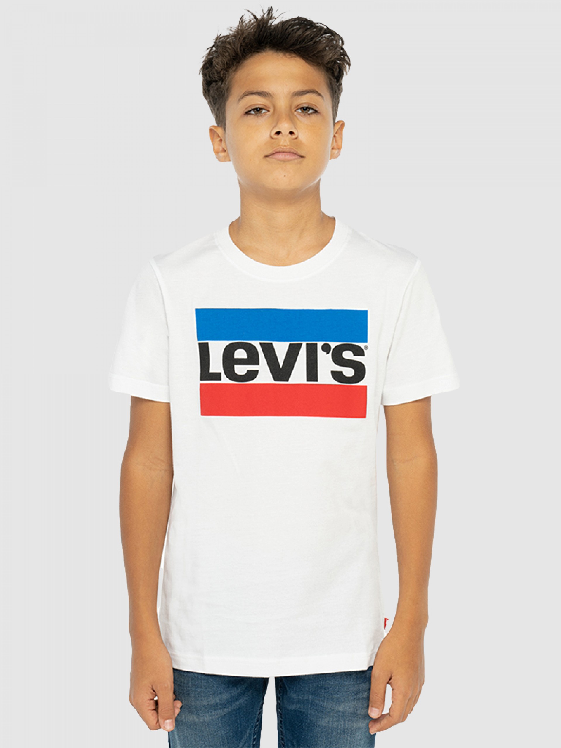 

Футболка Levi’s Kids для мальчиков, белая-001, размер EU 16A, RU 176, 9E8568, Белый, 9E8568