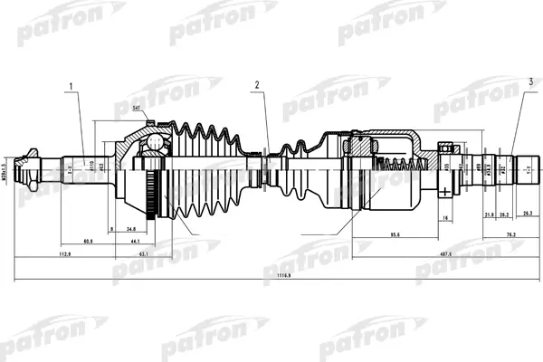 

PATRON Полуось привода PATRON PDS0087