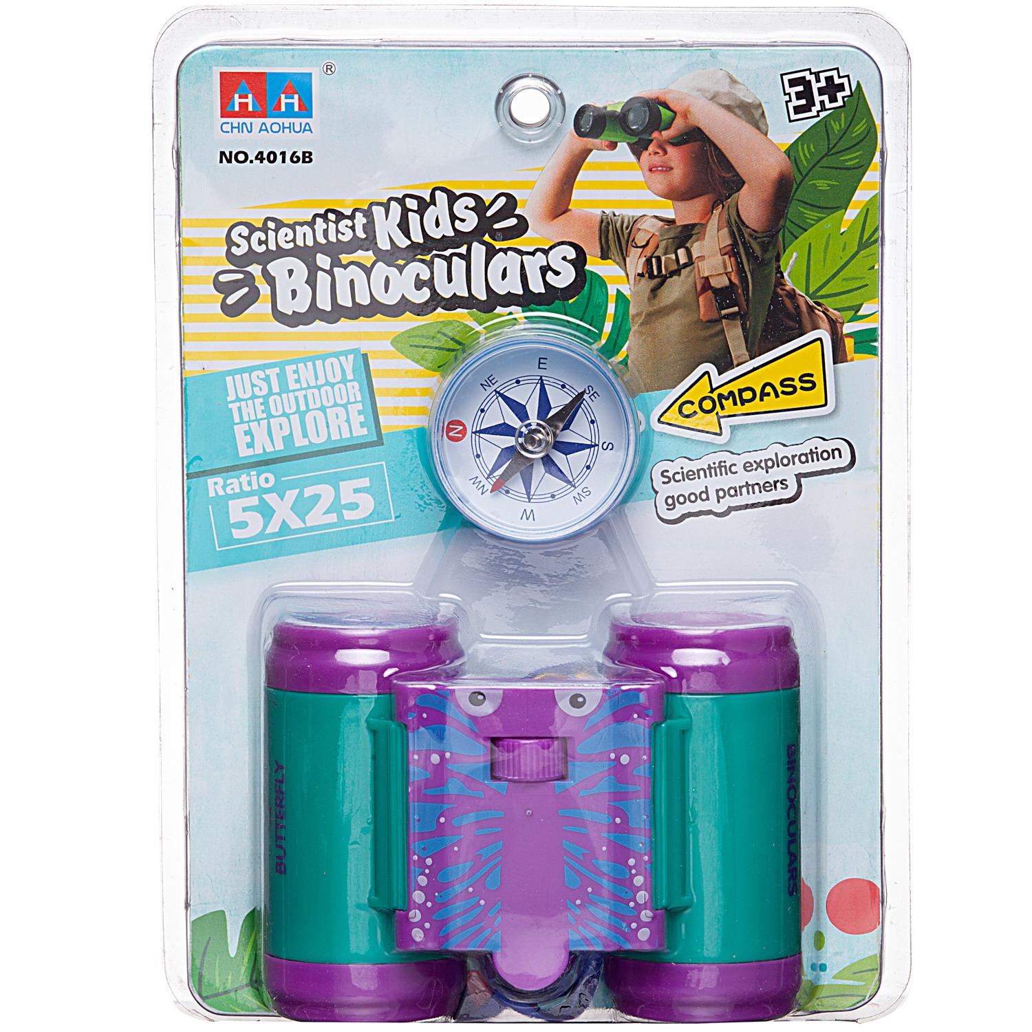 фото Бинокль junfa "мотылек" в наборе с компасом, фиолетово-зеленый wa-11462/фиолетовый junfa toys