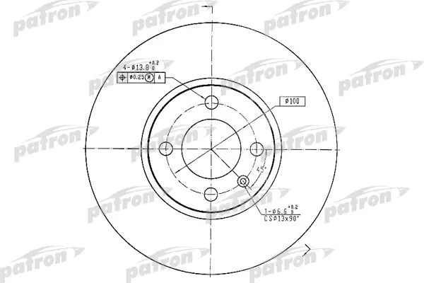 Тормозной диск PATRON PBD1532