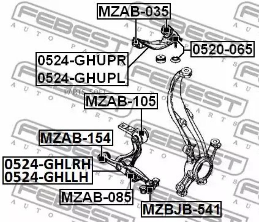 

MZAB-154_сайлентблок переднего рычага! Mazda 6 GH 08-13