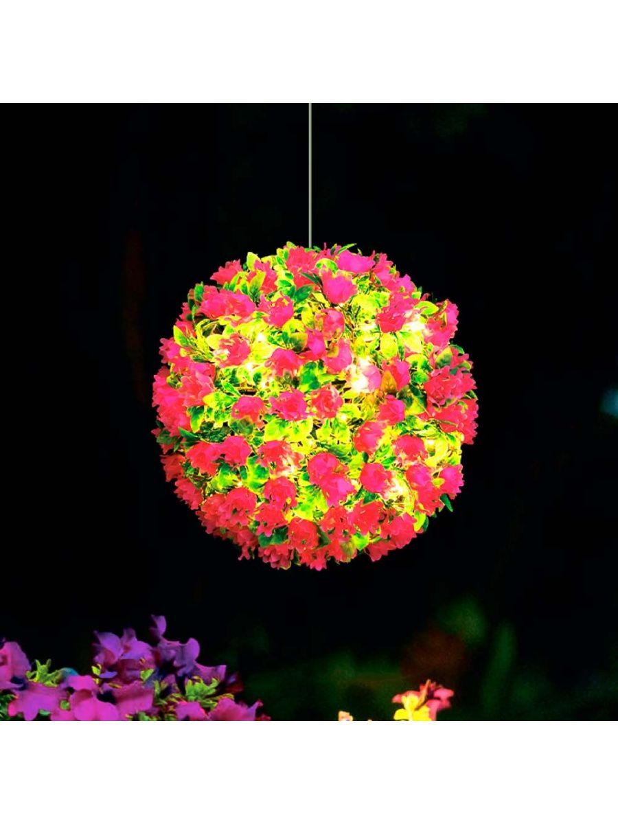 INBLOOM Светильник Цветочный шар d25см сведодиод, вращающийся, 100led, DS SV USB, пульт