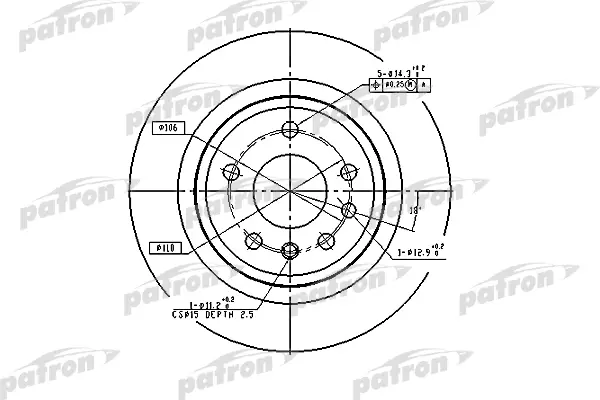 

Диск тормозной задн OPEL: OMEGA B 94-03, OMEGA B универсал 94-03 PATRON PBD2714