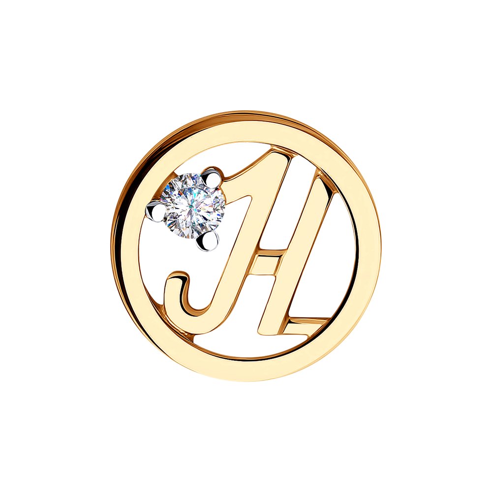 фото Подвеска из красного золота с фианитом diamant 51-130-00640-1