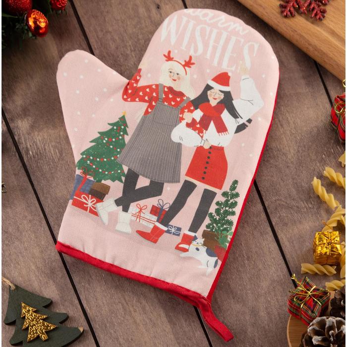 

Варежка-прихватка "Warm Wishes" 20х28см, саржа, 100% х/л, ватин 250г/м2