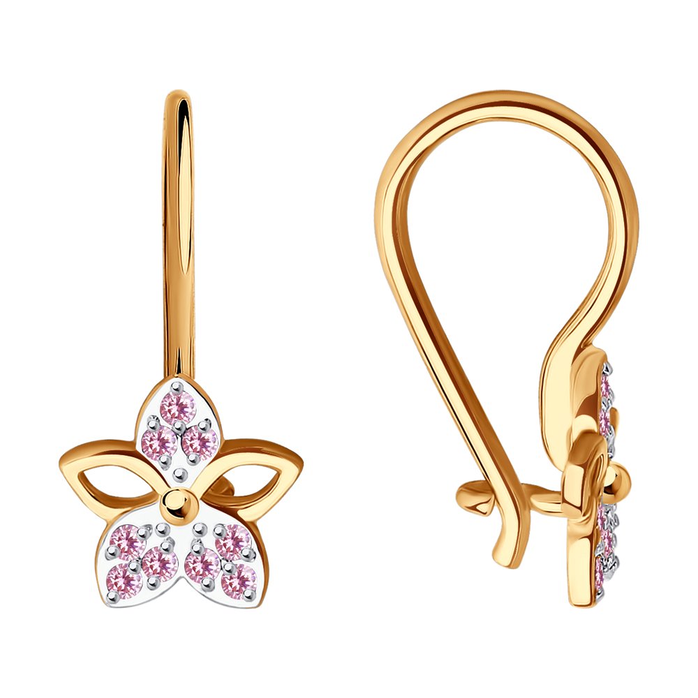 

Серьги из красного золота с фианитом Diamant 51-120-01485-2, 51-120-01485-2