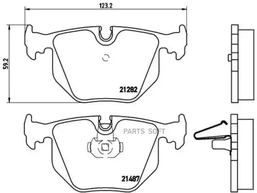 

Тормозные колодки brembo задние дисковые для BMW E38, E46 1995- p06020