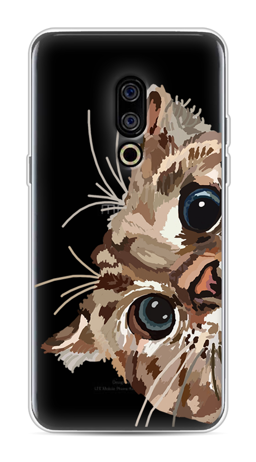 

Чехол на Meizu 15 "Любопытный кот", Коричневый;синий;черный, 72650-1