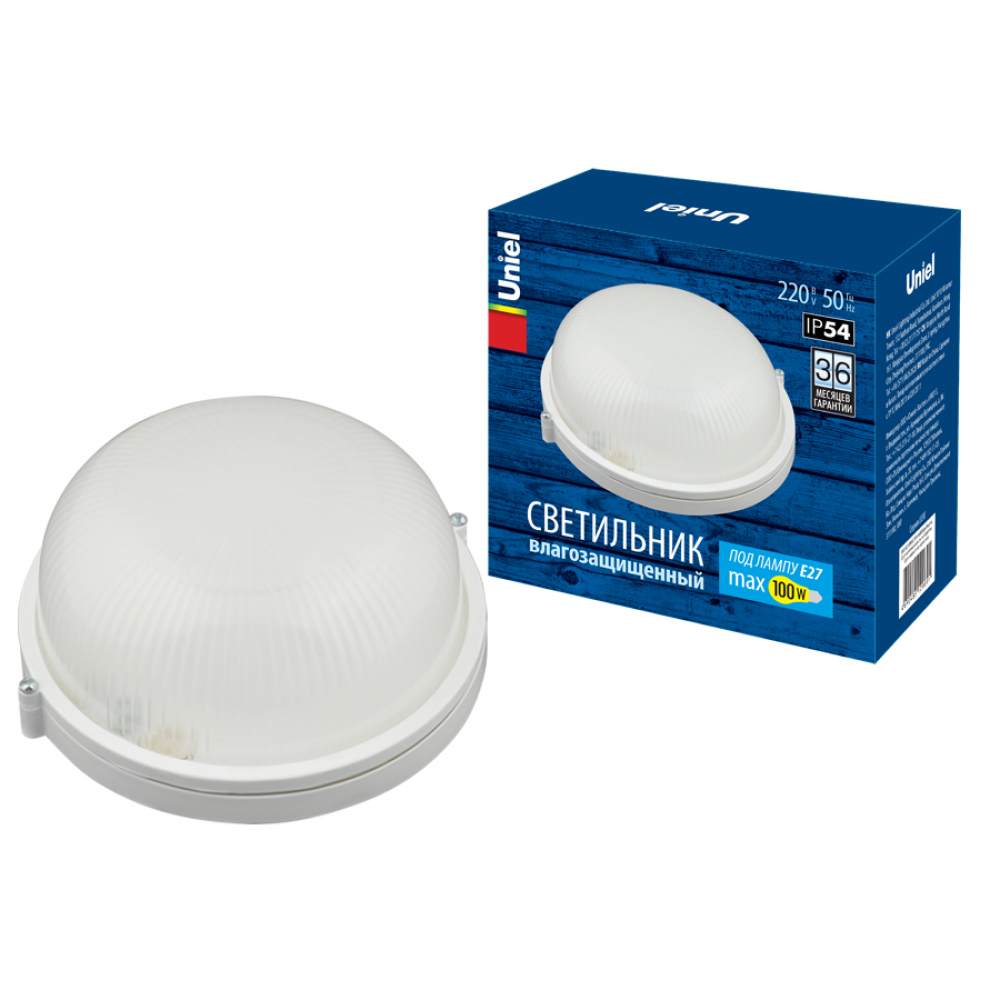 

Светильник влагозащищенный Банник IP54 100W E27 белый, UWL-R01 100W/E27 IP54 WHITE