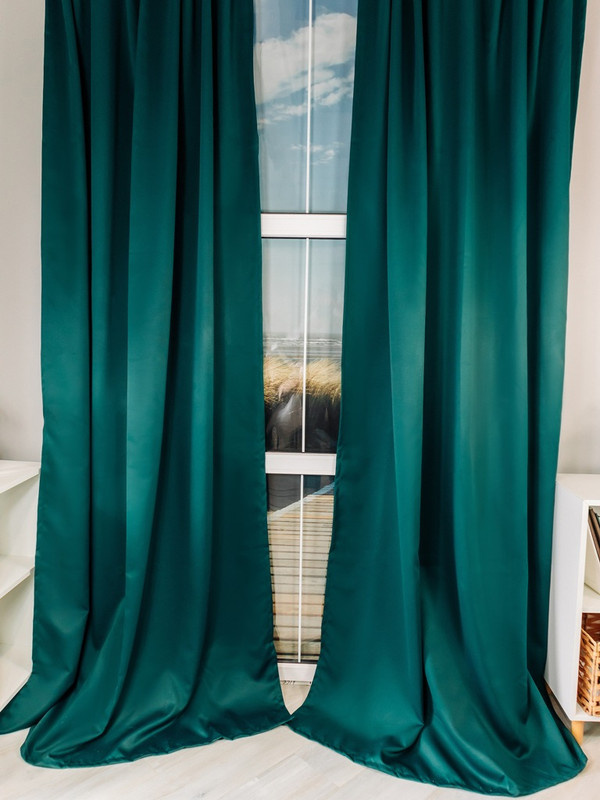 Комплект штор Linen Way 150х270, блэкаут, зеленый